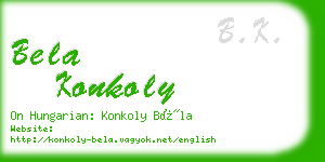 bela konkoly business card